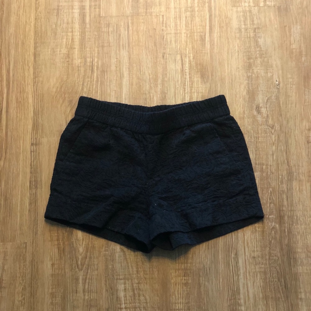 Black Patterned Shorts